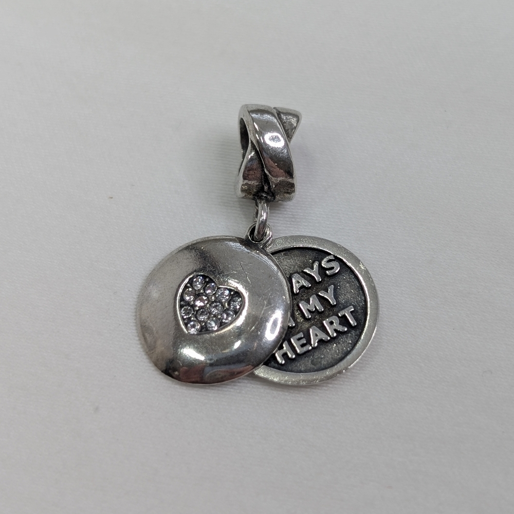 Vintage 925 Sterling Silver "Always In My Heart" Locket MA Charm - Fits Pandora - Picture 3 of 7